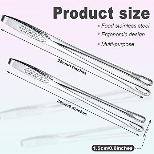 3 Pcs 9.4 Inches Korean BBQ Tongs Stainless Steel Kitchen Tweezers Grill