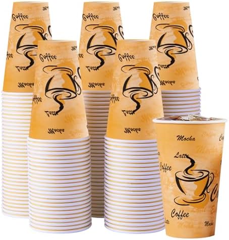 Lamosi 180 Pack 16 oz Coffee Cups, Disposable Paper Cups No Lids