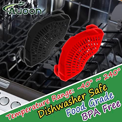 AUOON Clip On Pot Strainer Silicone, Standard 8.86 x 3.55in, Gray
