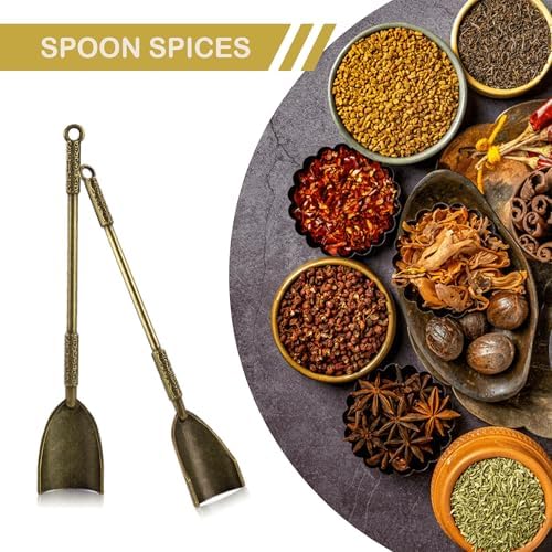 4 Pack Tiny Small Mini Spoons 4.3" Metal Medicine Shovels