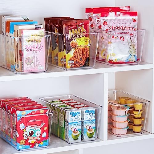 Vtopmart 2 Pack Clear Storage Bins, Pantry Cabinet Organizer Bins, Medium