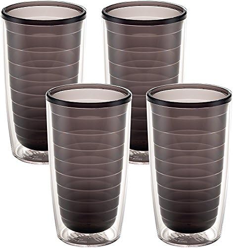 Tervis Clear & Colorful Tabletop Made in USA Double Walled Insulated Tumbler Travel Cup Keeps Drinks Cold & Hot, 16oz - 4pk, Quartz