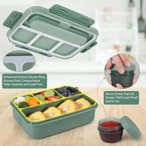 Caperci Bento Box Adult - 50 oz Large Lunch Containers for Adults and Teens