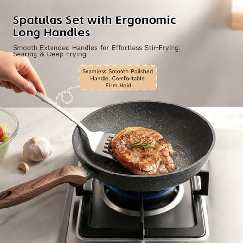 Cooking Utensils Set, 4PCS Stainless Steel Spatula, Dishwasher Safe