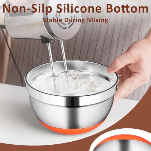 9 Pack Mixing Bowls with Airtight Lids & Grater Attachments, Multi