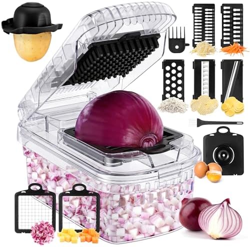 Yusshn Vegetable Chopper, 12-in-1 Food Veggie Chopper Cutter with Container