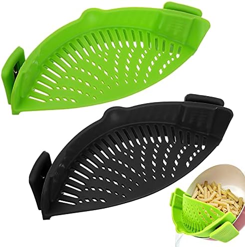 YEVIOR Clip on Strainer for Pots Pan Pasta,Silicone Food Pan Strainer