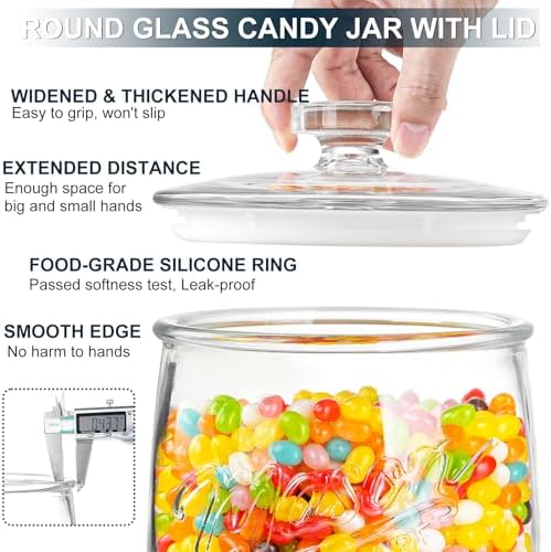 1 Gallon Glass Cookie Jar, Airtight Lid & Wide Mouth Mason Jar