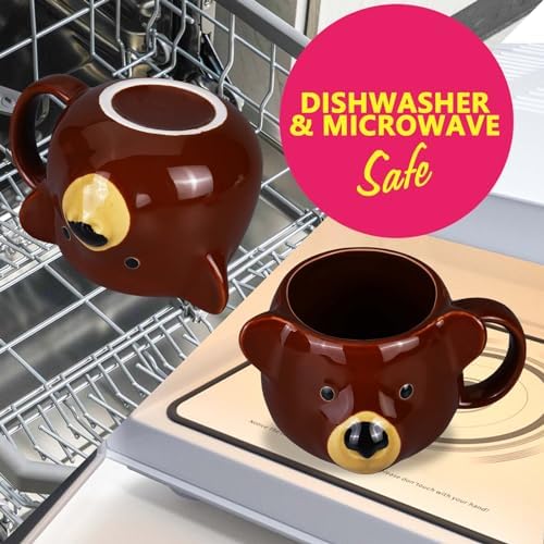 Bear Mug, Cute Ceramic Coffee Mug, 14 oz