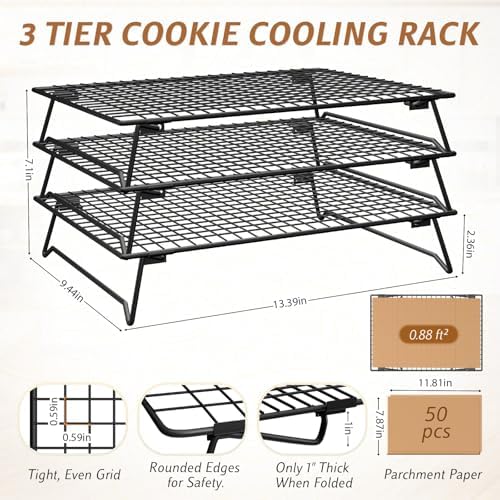 Cooling Racks for Cooking and Baking, 2-Tier 13" x 9" Stackable