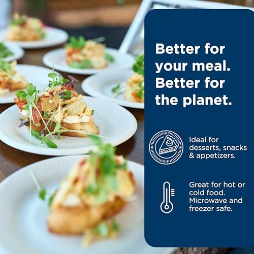 World Centric Compostable Round Paper Plates, 6 Inch (Pack of 250)