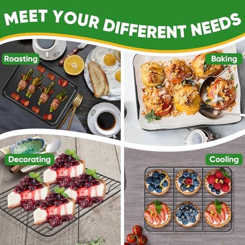 P&P CHEF Nonstick Baking Oven Pan with Rack for Cookie, 10.4 x 8 Inch