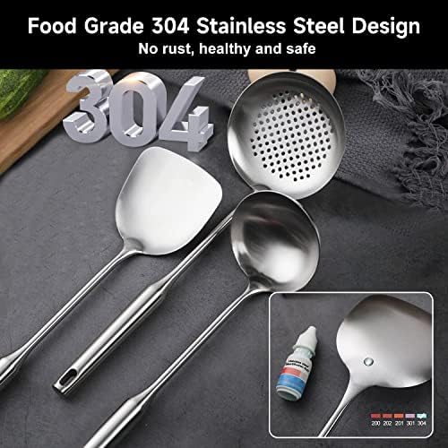 Wok Utensils for Carbon Steel Stainless Steel Wok Spatula Wok Tools