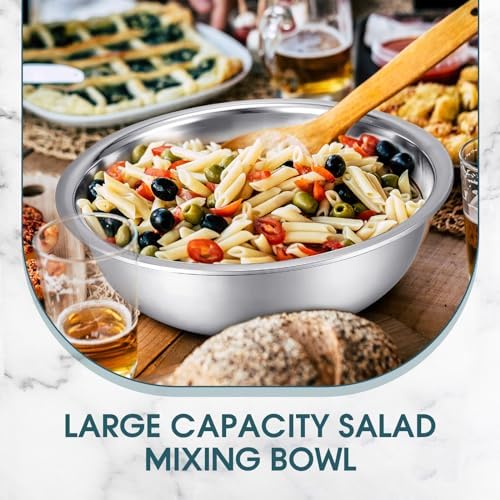 Nuogo 4 Pcs Stainless Steel Mixing Bowls Large for Salad, 18 Inch 16 Qt