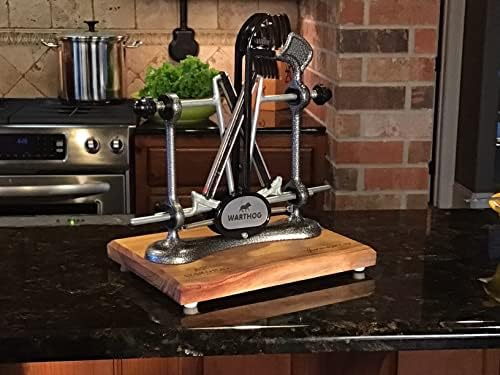 Warthog Elite A4 Knife Sharpener, Diamond Rods, Metal Frame, Red