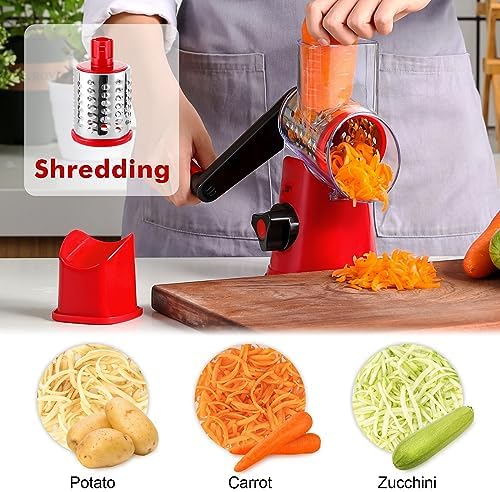 GDL Cheese Grater Hand Crank, Rotary Cheese shredder, Vegetable Slicer