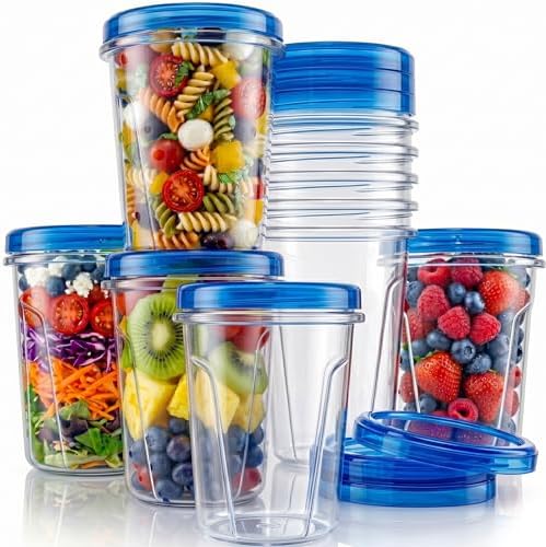Tafura Freezer Storage Containers, 10 Pack, 32 Oz Leakproof BPA-Free Lids