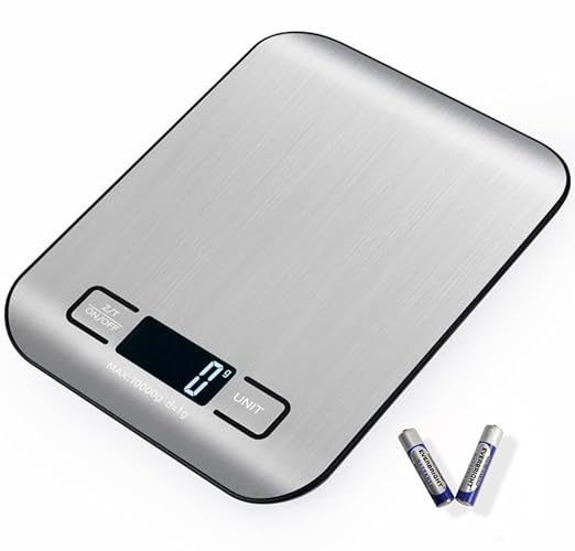 Digital Kitchen Scale, Food Scale in Grams & Ounces, 1g Precision for Cooking, Baking & Meal Prep, Stainless Steel with LCD Display, Tare Function, Compact for Diet & Coffee Use