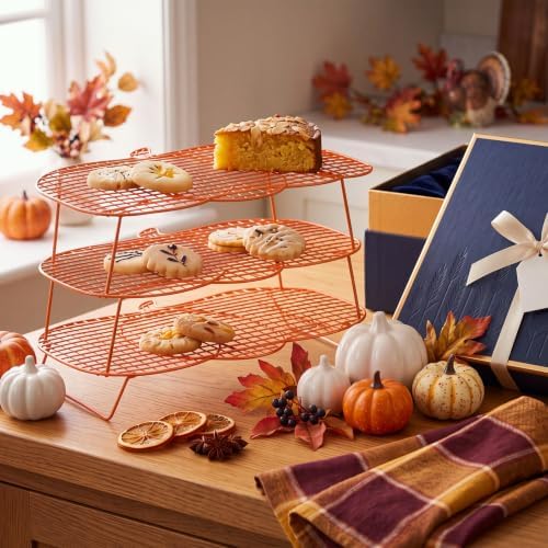 Frienda 3 Tier Thanksgiving Pumpkin Cooling Rack Collapsible 16x12", 1 Pcs