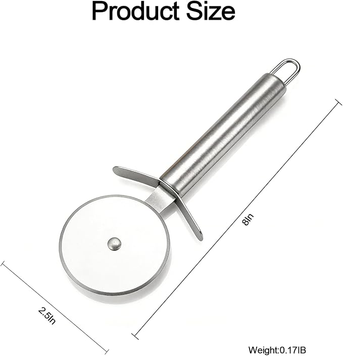 Pizza Cutter Wheel, Stainless Steel Pizza Slicer with Sharp Blade, Heavy Duty Rotary Pizza Cutter for Kitchen, Pizza, Pastry & Flatbread