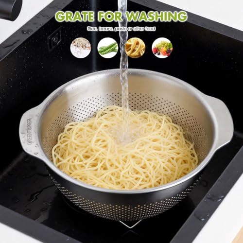 Greentainer 18/8 Stainless Steel Colander for Kitchen (5QT)