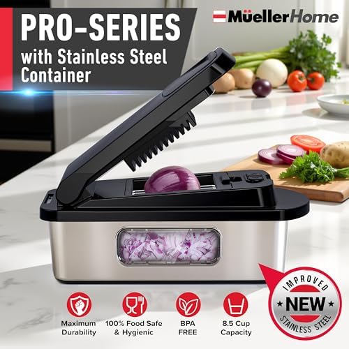 MUELLER HOME Pro-Series 10-in-1 Stainless Steel Multi Vegetable Chopper
