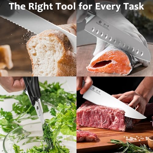 imarku 14-Piece Knife Block Set with Build-in Sharpener