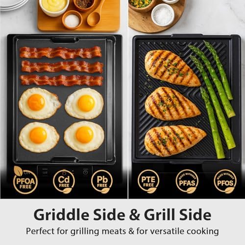 Utheer Griddle Combo Set, Ceramic Nonstick Cast Aluminum Flat Top Griddle