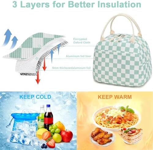 Bluboon Lunch Bag for Women Men Cute Corduroy Lunch Tote Bags Reusable Insulated Lunch Box Large Capacity Reusable Insulated Cooler for Work Picnic or Travel