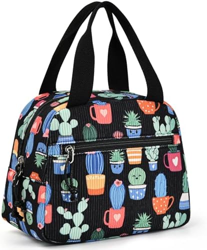 Lunch Bag for Women, Corduroy Small Insulated Lunch Box