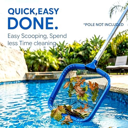 Pool Skimmer Net, Heavy Duty Flat Nylon Fine Mesh Leaf Bag, Fast Debris Removal Cleaning Tool Compatible with Standard Pole for All Swimming Pools and Ponds(No Pole)