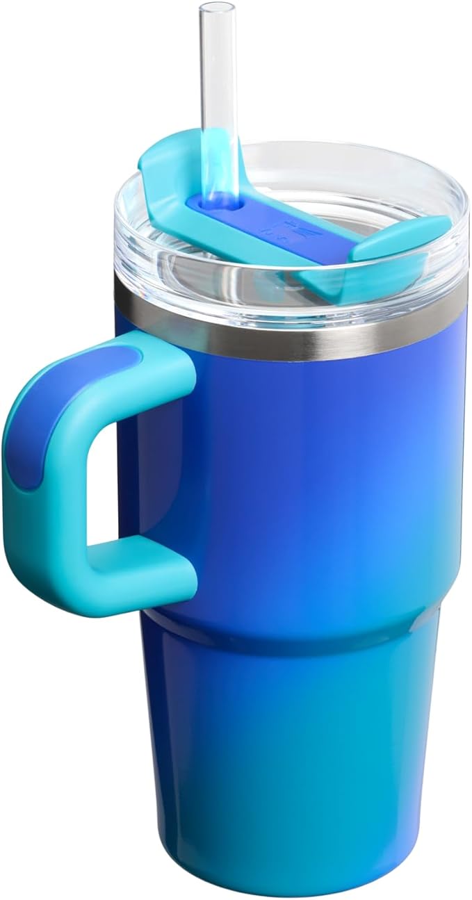 STANLEY Quencher H2.0 Tumbler with Handle and Straw 20 oz | Flowstate 3-Position Lid | Cup Holder Compatible for Travel | Insulated Stainless Steel Cup | BPA-Free | Sea Glass Aura