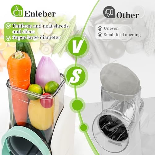 Electric Rotary Automatic Cheese Grater Slicer 6 Stainless Steel Blades