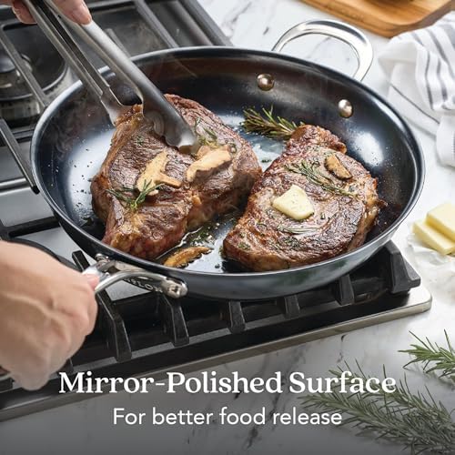 Anolon EverLast N2 Carbon Steel Frying Pan, 12-Inch, Black
