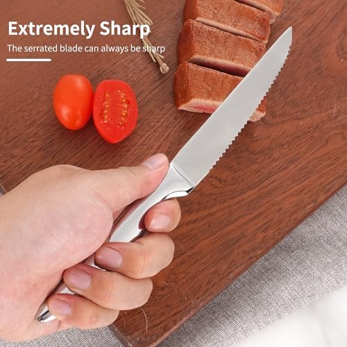Steak Knives Set of 12, Serrated Knife Set, Steak Knives Dishwasher Safe