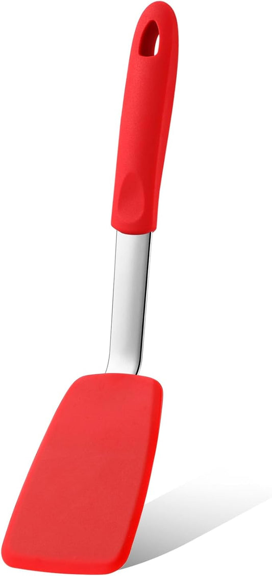 Medium Silicone Spatula Flexible Silicone Cookie Spatula Heat Resistant Medium Pancake Turner for Kitchen Use Nonstick Cookware No Scratch Cooking Flipper for Egg Pancake