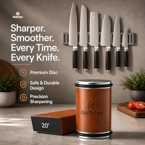 Rolling Knife Sharpener with Diamond, Ceramic & Stainless Steel Discs