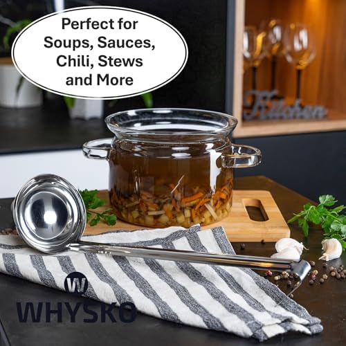 Stainless Steel Soup Ladle, 4 oz Metal Serving Spoon, Heat Resistant