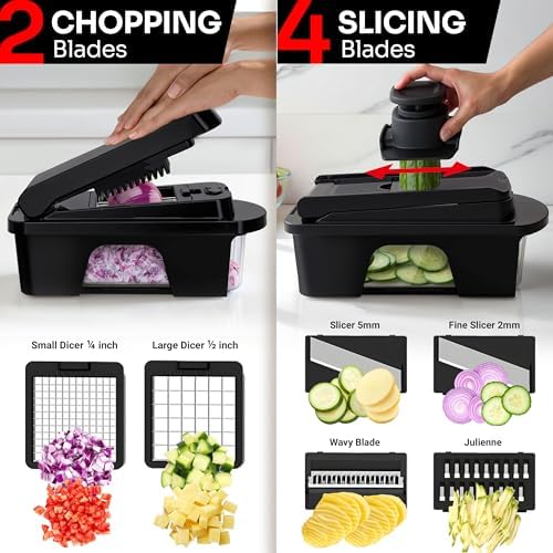 MUELLER HOME ULTIMATE 12 Blade Vegetable Chopper & Mandoline Slicer