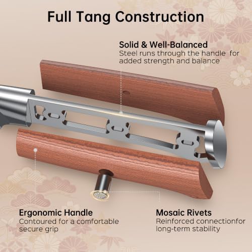 YOTSUBA Japanese Carving Knife and Fork Set with Ergonomic Rosewood Handle