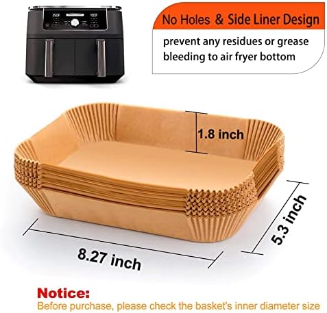 Air Fryer Liner Rectangular for Ninja Foodi Dual Basket 8QT 10QT