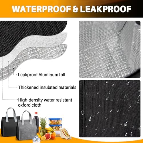 RAINFLOW Insulated Lunch Bag - Thermal Lunch Tote For Office Travel