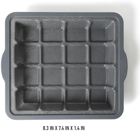 Calphalon Omni 8.3 x 7.4-Inch Cake Pan with GlassFlex Technology, Flexible Silicone & Micro-Woven Glass Core for Ultra Airflow & Even Baking, Grey