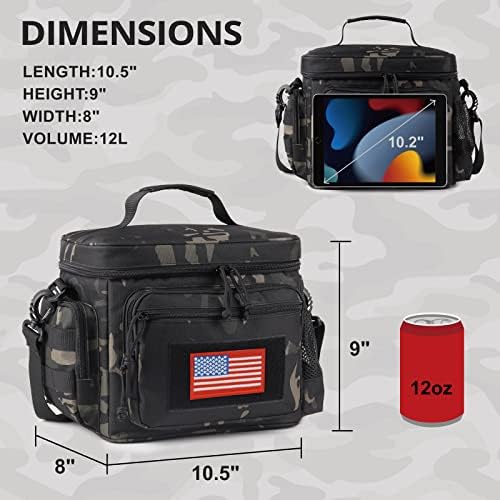 Lunch Box for Men, 12L Leakproof Tactical Lunch Bag Large Cooler for work