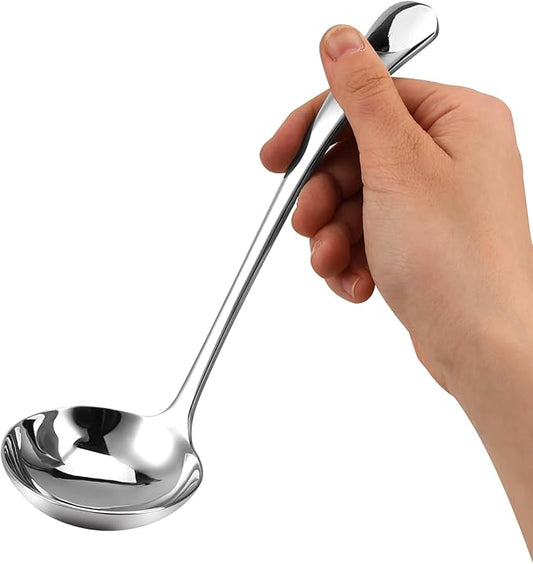 7.9 Inch Silver Small Gravy Soup Ladle Small Ladle Gravy Ladles 18/10 Stainless Steel Sauce Ladles for Spooning Sauces or Gravies
