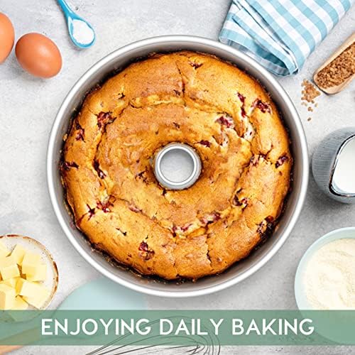 TeamFar 10inch Angel Food Cake Pan, Stainless Steel Cake Pan with Tube