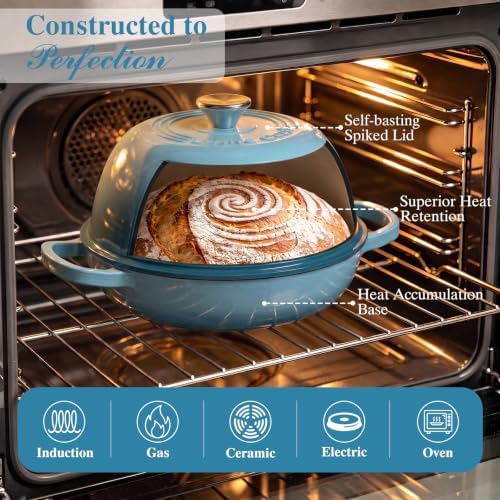 Umite Chef 6QT Enameled Cast Iron Dutch Oven Bread Baking Gift Set