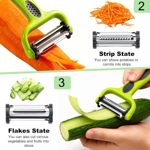 3-in-1 Vegetable Peeler, Julienne Peeler & Vegetable Slicer Kitchen Tool