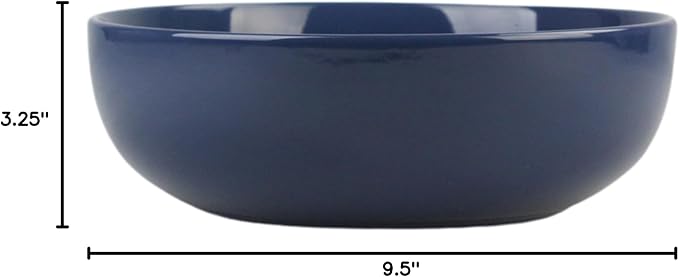 10 Strawberry Street Coupe Stoneware 9.5"/70oz Serving Bowl, Cobalt Blue