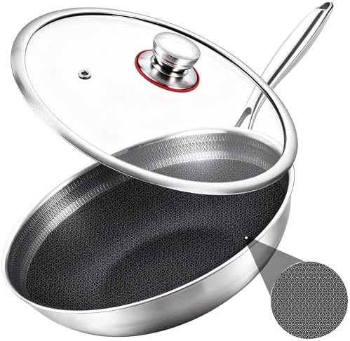 LOLYKITCH 12 Inch Hybrid Nonstick Wok with Lid | Ceramic Coating